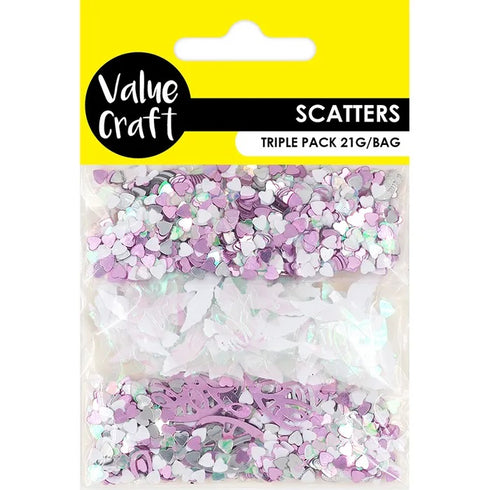 White & Silver Wedding Triple Pack Scatters